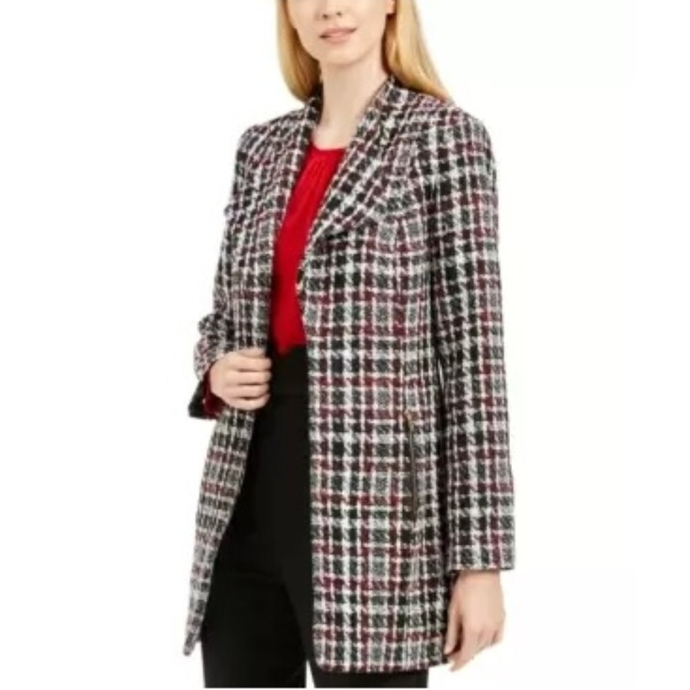✨Host Pick✨ Calvin Klein Petite Tweed Plaid Topper Jacket